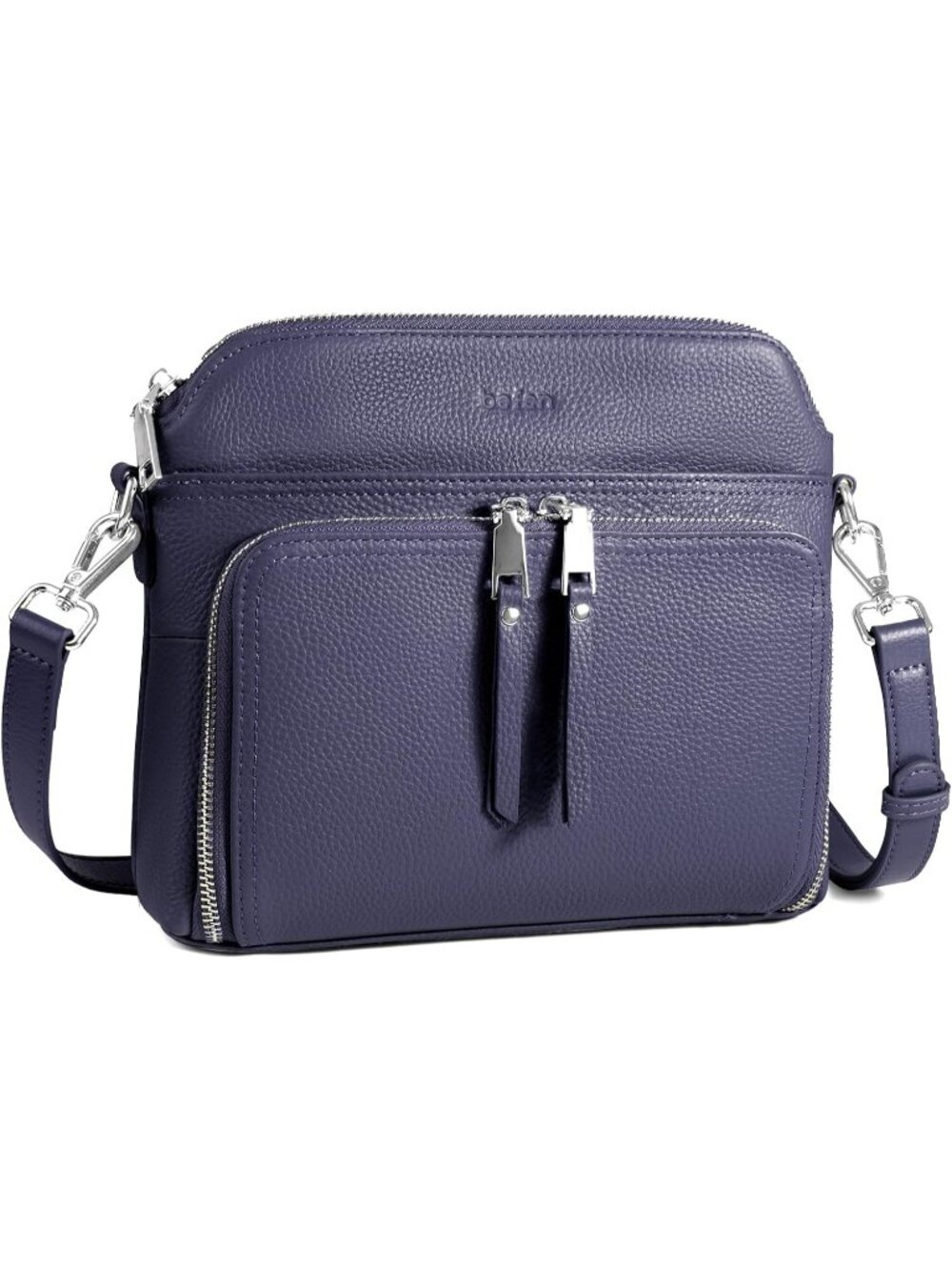 👜Women's Navy Blue Genuine Leather RFID Crossbody Bags Travel Wallet Purse